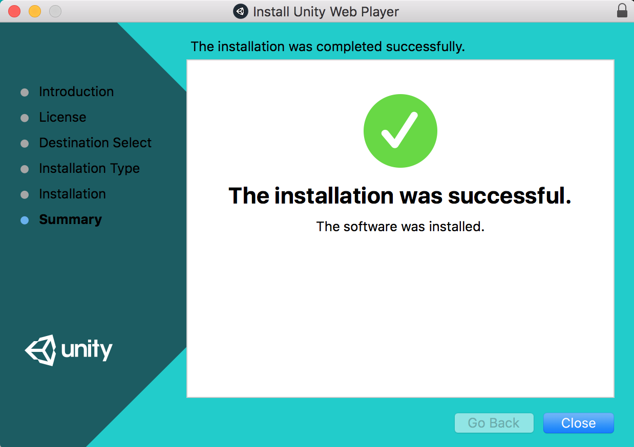 Unity player for mac